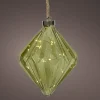 Lumineo kersthanger diamant zilver groen D 16 H 20 cm