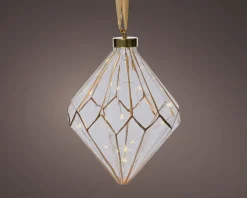 Lumineo kersthanger diamant transparant D 16 H 20 cm