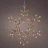 Lumineo kersthanger sneeuwvlok goud met verlichting 38 x 38 x 1 cm