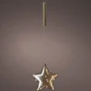 Lumineo kersthanger Sofia ster bruin met verlichting D 20 H 6,5 cm