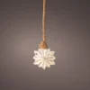 Lumineo kersthanger ster zilver met verlichting D 19 H 25 cm