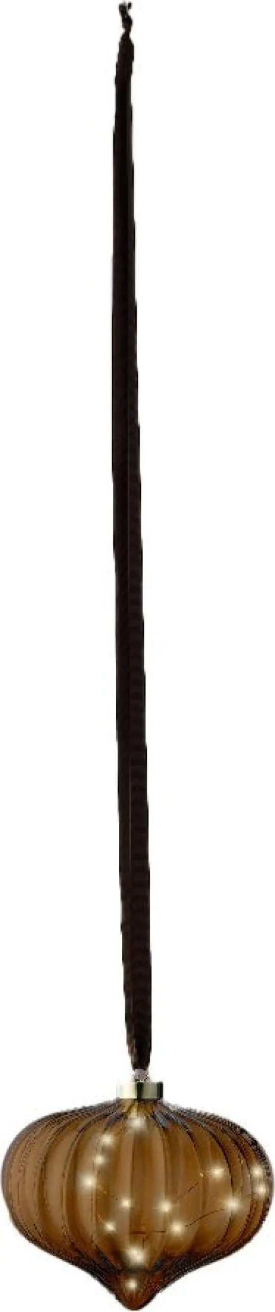 Lumineo kersthanger ui bruin met verlichting D 20 H 21 cm