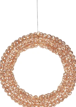 Lumineo kerstkrans Curl koper met 400 lampjes warm wit D 58 H 10 cm