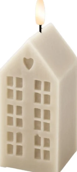 Lumineo LED stompkaars huis Talo crème 6 x 6 x 14,8 cm