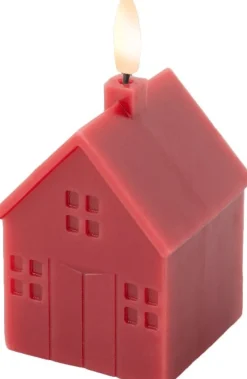 Lumineo LED stompkaars huis Talo rood 6 x 6 x 11,3 cm