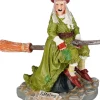 Luville Efteling kerstdorpminiatuur vliegensvlugge heks 8,5 x 6,5 x 7,5 cm