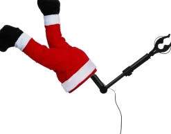 Luville kerstboomdecoratie kerstman benen bewegend 17 x 13 x 35 cm