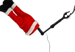 Luville kerstboomdecoratie kerstman benen bewegend 17 x 13 x 35 cm