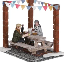 LuVille kerstdorpminiatuur buiten eten 10 x 7,5 x 9 cm