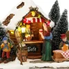 LuVille kerstdorpminiatuur skicafé met verlichting 15 x 14 x 11 cm