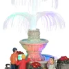 LuVille kerstdorpminiatuur fontein met fiber optic D 13 H 20 cm
