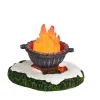 LuVille kerstdorpminiatuur klein vuurtje oranje D 6 H 5 cm