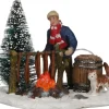 LuVille kerstdorpminiatuur palingroker 9,5 x 7,5 x 7 cm