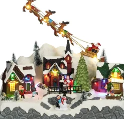 Luville kersthuisje village scenery (winters stadje) 34 x 18 x 27,5 cm