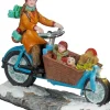 Luville Molendam kerstdorpminiatuur mom on her cargo bike (moeder op bakfiets) 9,5 x 4 x 8 cm