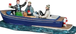 Luville Molendam kerstdorpminiatuur friends on sloop (vrienden op sloep) 19 x 7,5 x 6 cm