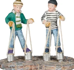 Luville Molendam kerstdorpminiatuur tin can stilts (blik lopen) 6 x 3,2 x 5,5 cm