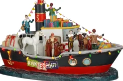 Luville Molendam kerstdorpminiatuur pakjesboot 32,5 x 17,5 x 19 cm