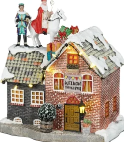 Luville Molendam kersthuisje sinterklaas on roof (sint op het dak) 17,5 x 13 x 19 cm