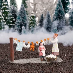 Luville Originals kerstdorpminiatuur paula helping mommy (kind helpt moeder) 13 x 6 x 7 cm