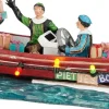 Luville Originals kerstdorpminiatuur hulppieten sloep 19 x 7,5 x 6 cm