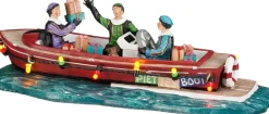Luville Originals kerstdorpminiatuur hulppieten sloep 19 x 7,5 x 6 cm