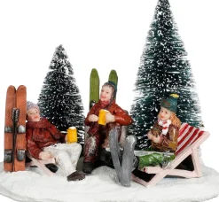 Luville Schneewald kerstdorpminiatuur ski break (ski pauze) 12 x 9,5 x 9,5 cm