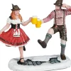 Luville Schneewald kerstdorpminiatuur toasting mand and woman (mensen proosten) 9 x 4 x 7,5 cm