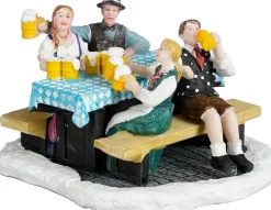 Luville Schneewald kerstdorpminiatuur drinking beer (bier drinken) 9 x 9 x 6 cm
