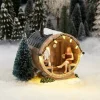 Luville Sledgeholm kerstdorpminiatuur barrel sauna (sauna in ton) 11,5 x 10 x 12 cm