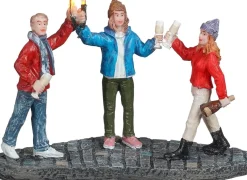 Luville Sledgeholm kerstdorpminiatuur happy new year (nieuwjaarsborrel) 12 x 5 x 8,5 cm