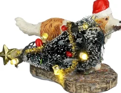 Luville Sledgeholm kerstdorpminiatuur bad dog stealing (stelende hond) 5,5 x 5,5 x 4,5 cm