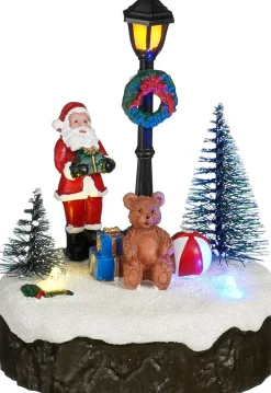Luville Specials kerstdorp christmas scenery (kerstman met speelgoed) 9,5 x 7 x 13 cm