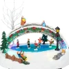 Luville Specials kerstdorp ice skating scenery (schaatsen onder brug) 29 x 17,5 x 21 cm