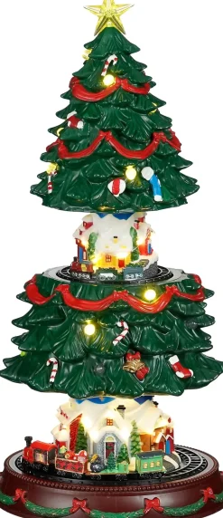 Luville Specials kerstdorp kerstboom met trein D 23,5 H 45,5 cm