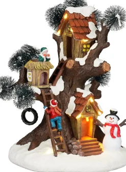 Luville Specials kersthuisje tree house (boomhut) 16 x 14 x 22,5 cm