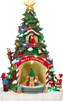 Luville Specials kersthuisje merry christmas tree (kerstboom) 21,5 x 17,5 x 32 cm