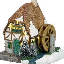 Luville Ville de Reidy kersthuisje waterwheel house (watermolen) 14,5 x 12 x 14,5 cm