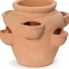 Mega Collections aardbeienpot 6 cups D 35 cm terracotta