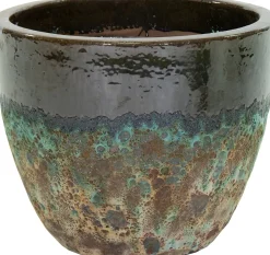 Mega Collections bloempot Antique 2 Tone groen D 38 H 30 cm
