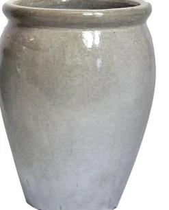 Mega Collections bloempot Delta wit / grijs D 38 H 50 cm