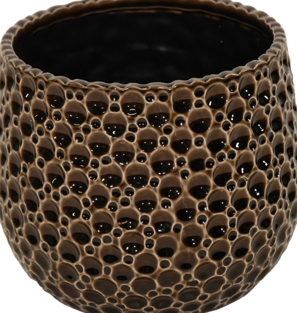 Mega Collections bloempot Drops bruin D 17 H 15 cm