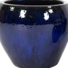 Mega Collections bloempot Glazed blauw D 38 H 32 cm