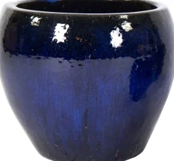 Mega Collections bloempot Glazed blauw D 38 H 32 cm