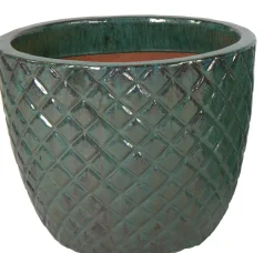 Mega Collections bloempot Glazed groen D 48 H 38 cm