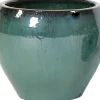 Mega Collections bloempot Glazed groen D 38 H 32 cm