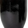 Mega Collections bloempot Glazed zwart D 45 H 54 cm