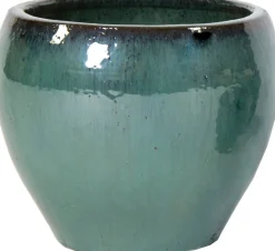 Mega Collections bloempot Glazed groen D 28 H 25 cm