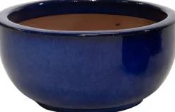 Mega Collections bloempot Glazed blauw D 48 H 24 cm