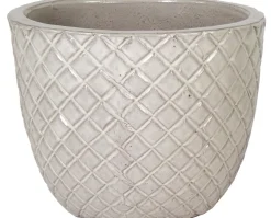 Mega Collections bloempot Glazed wit D 38 H 30 cm